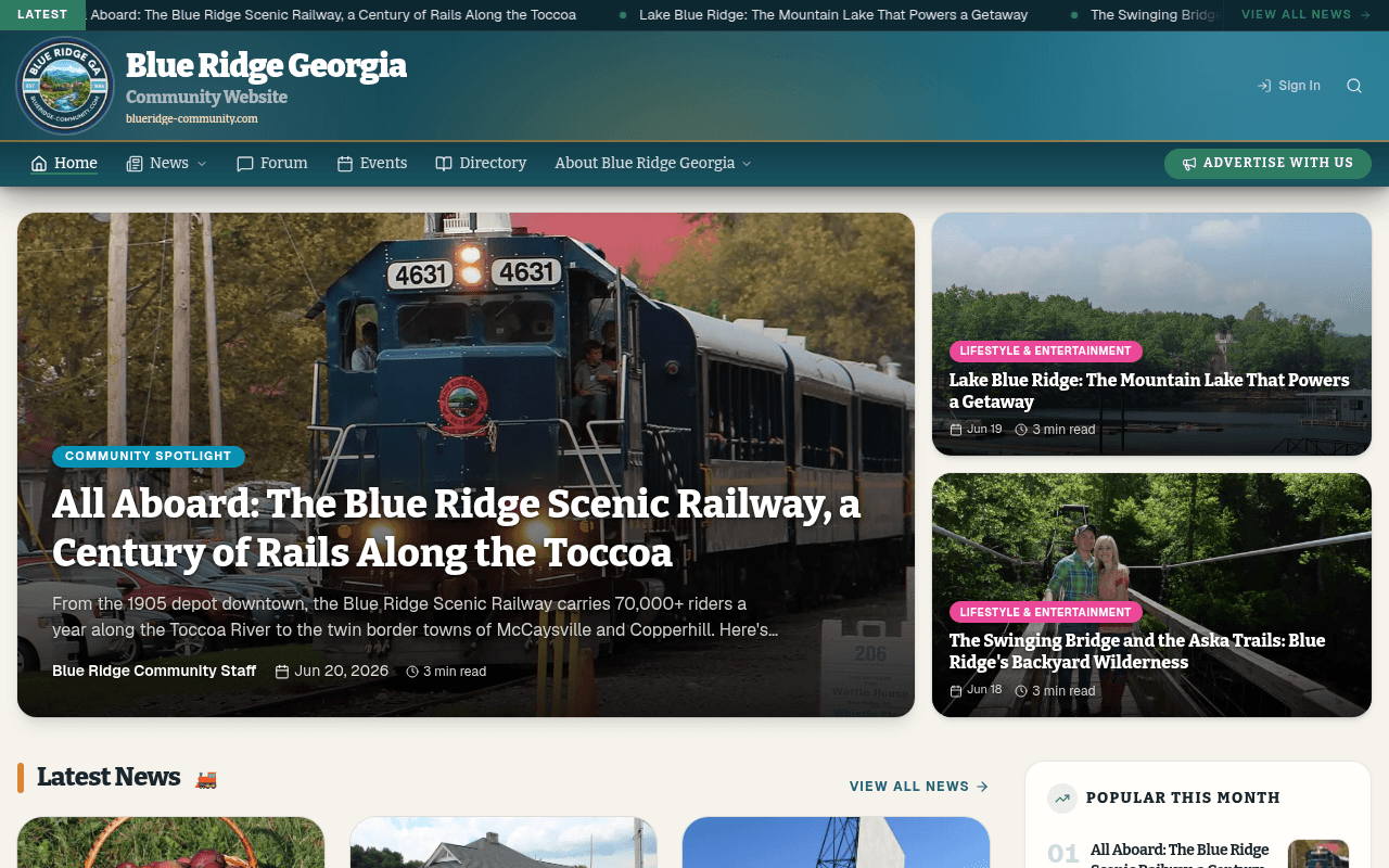 Blue Ridge Community Website preview