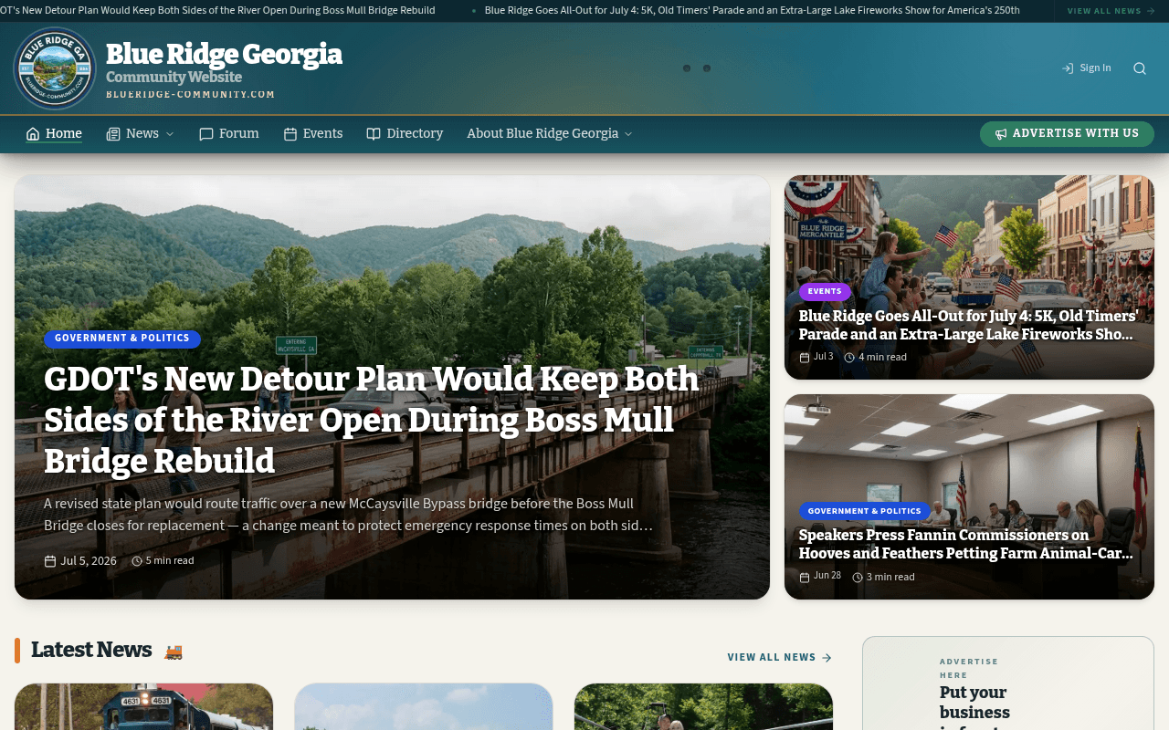 Blue Ridge homepage