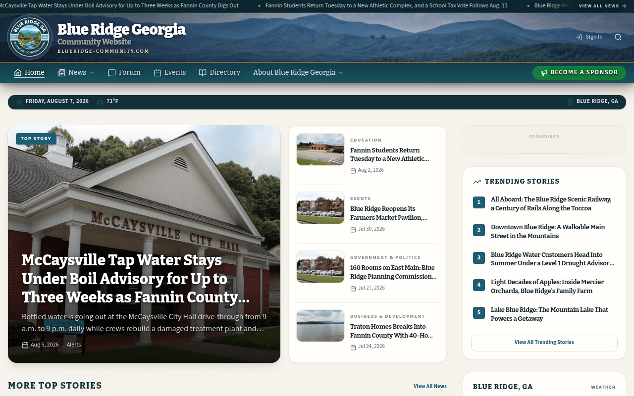Blue Ridge homepage