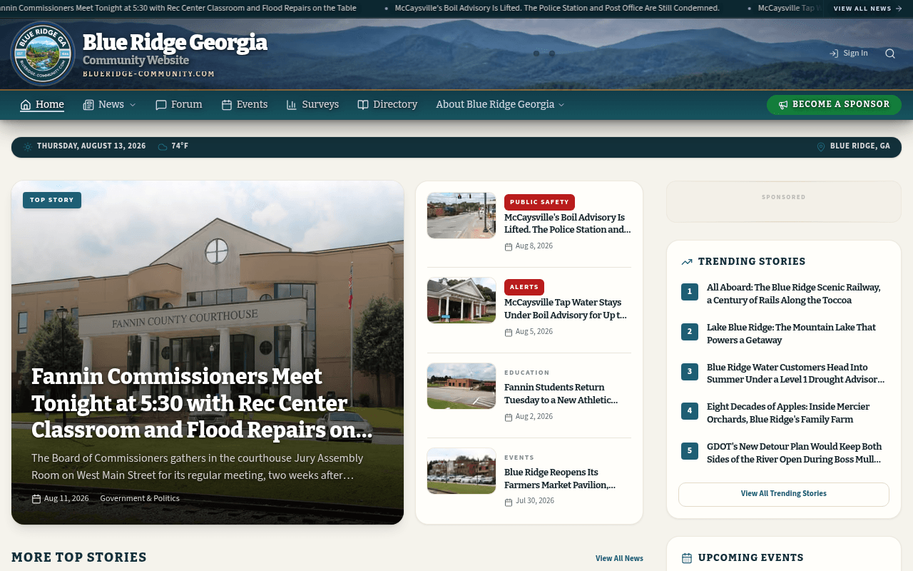 Blue Ridge homepage