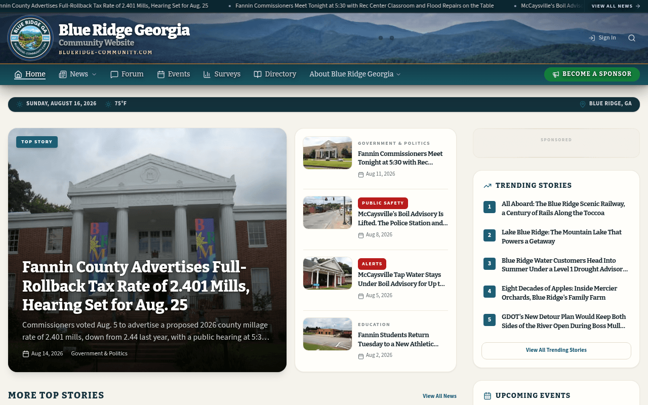 Blue Ridge homepage