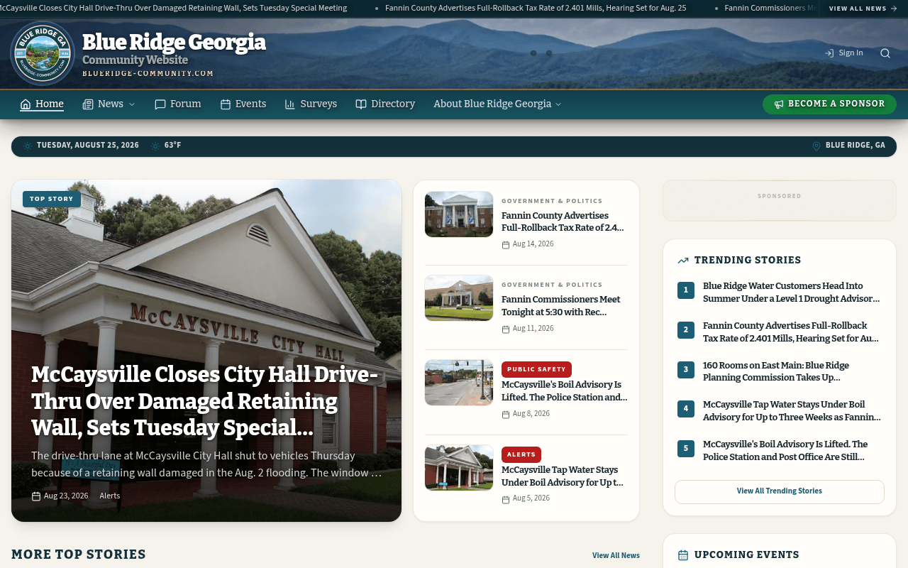 Blue Ridge homepage