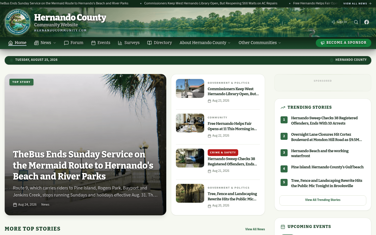 Hernando County homepage