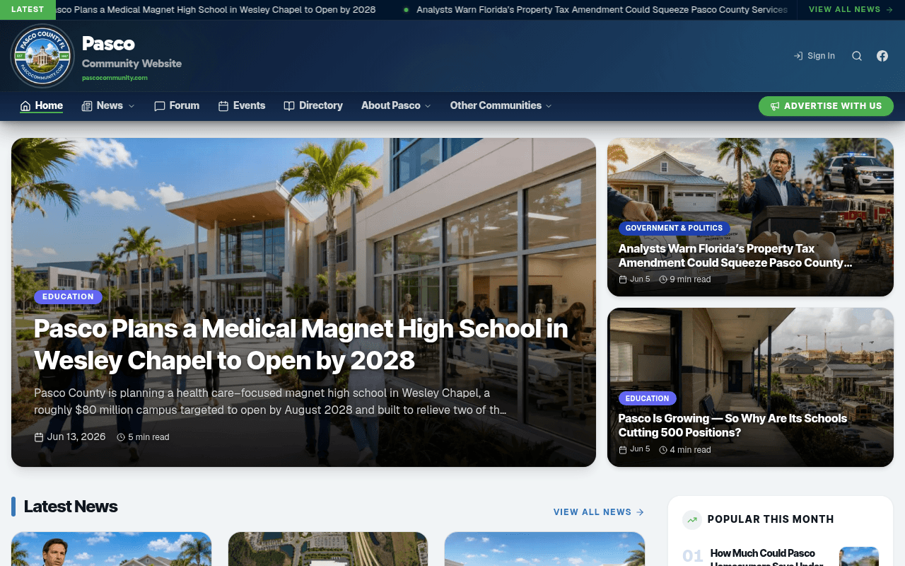 Pasco Community Website preview