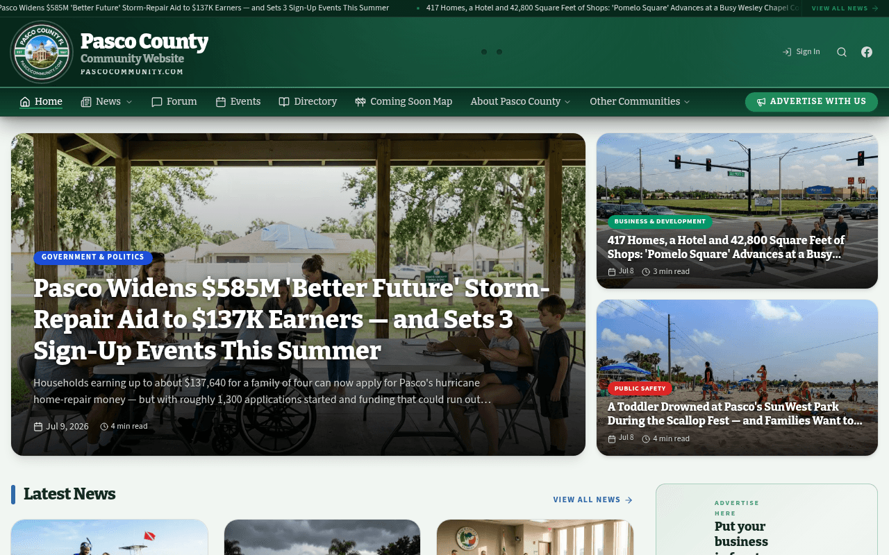 Pasco homepage
