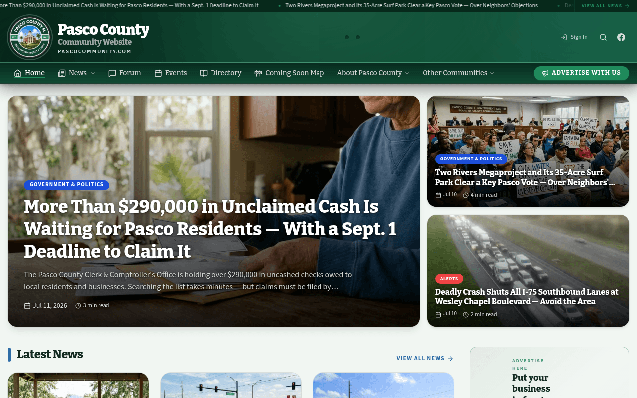 Pasco homepage