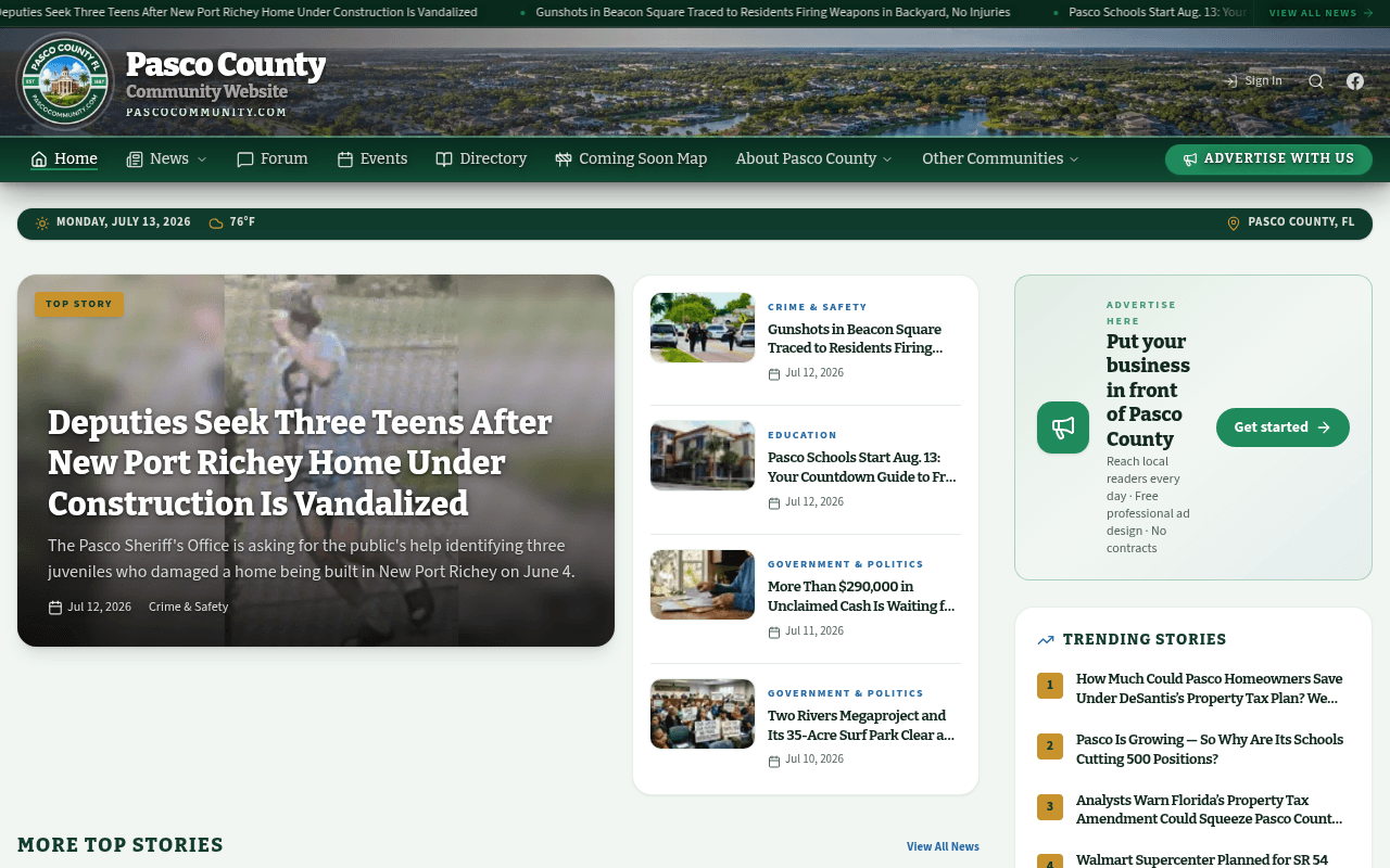 Pasco homepage