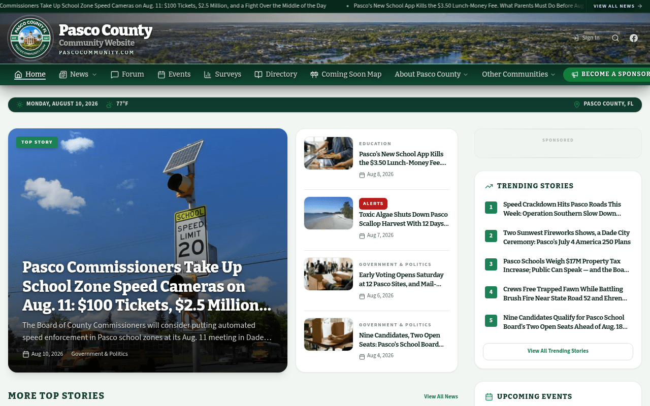 Pasco homepage