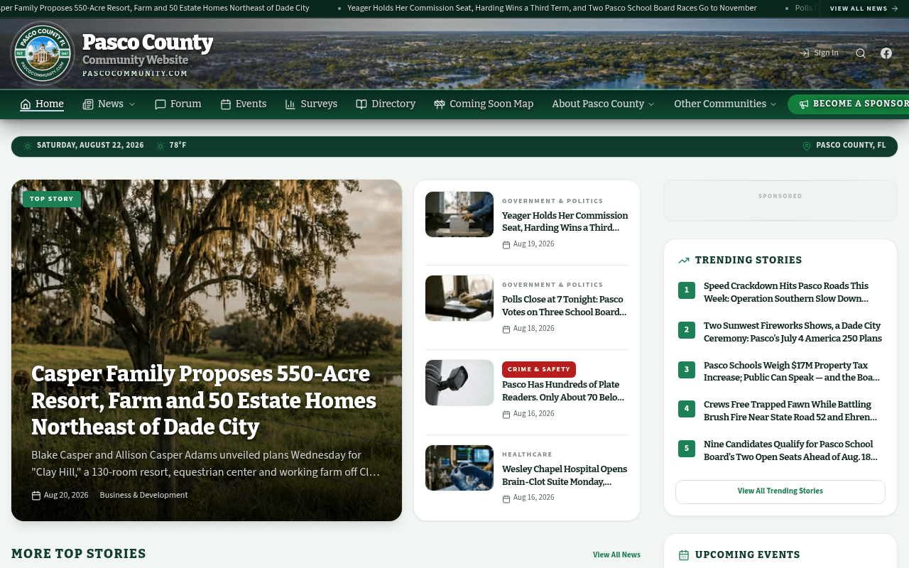 Pasco homepage