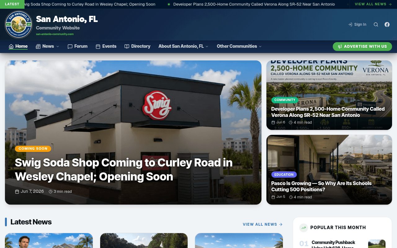 San Antonio Community Website preview