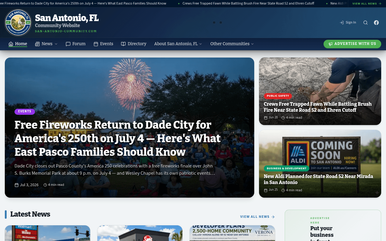 San Antonio homepage