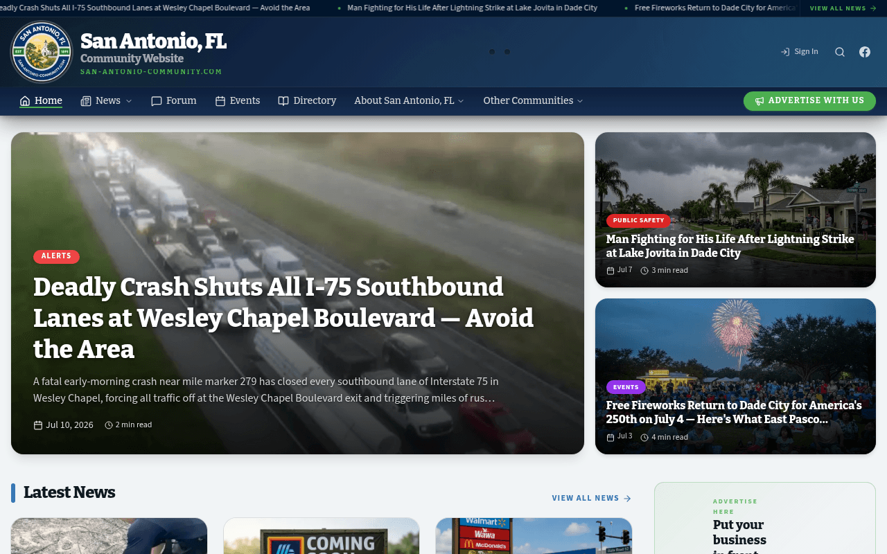 San Antonio homepage