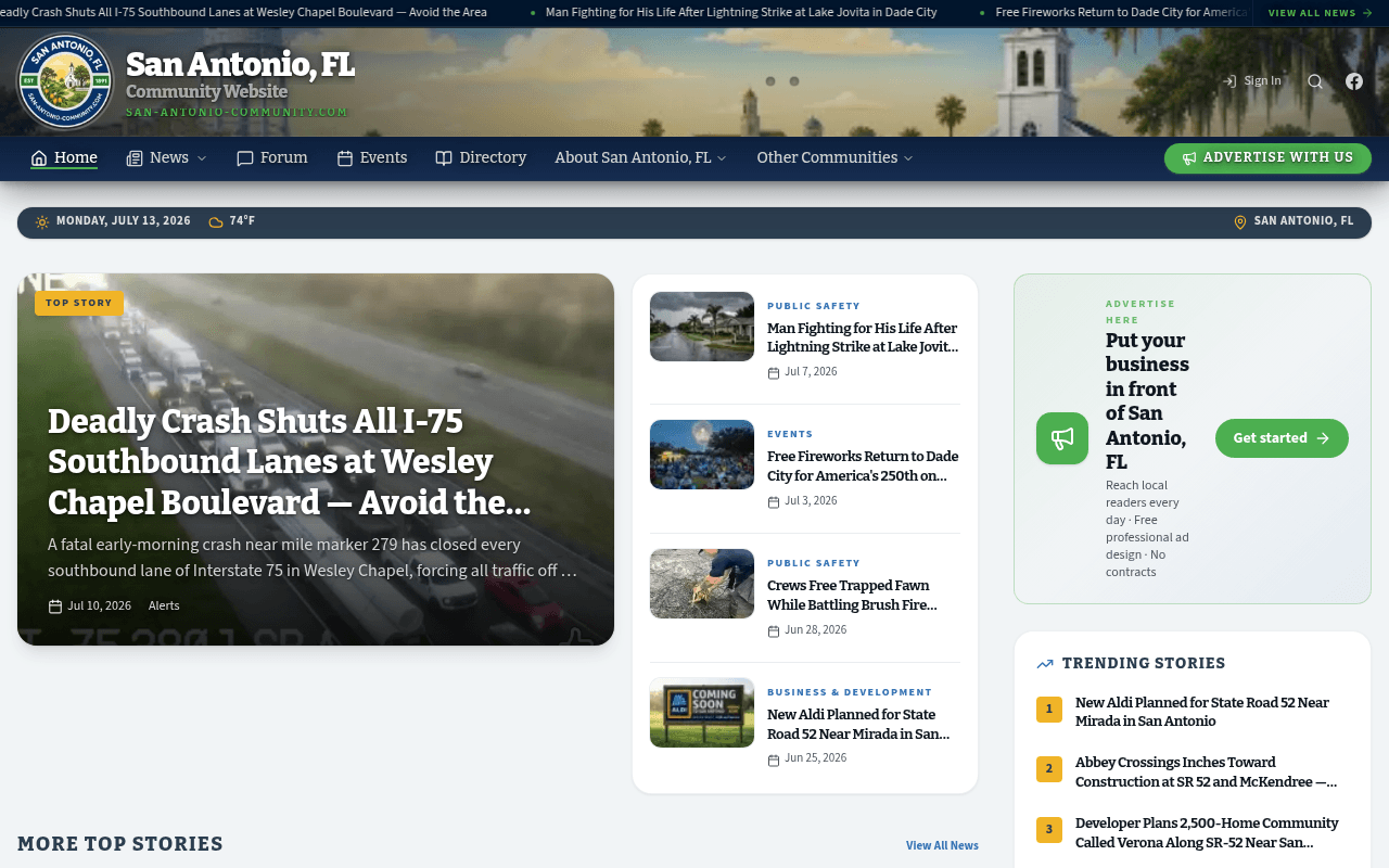 San Antonio homepage