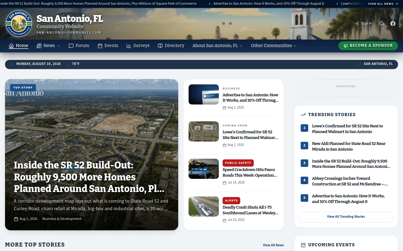 San Antonio homepage