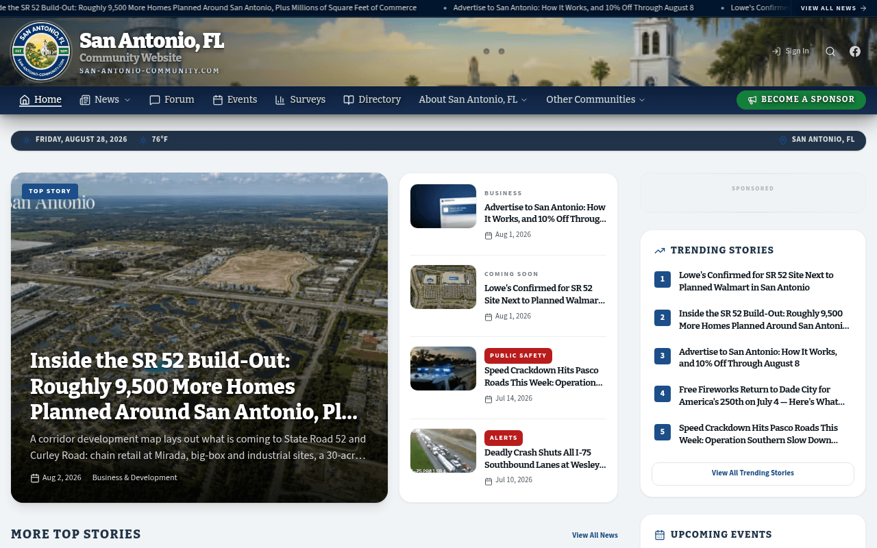 San Antonio homepage