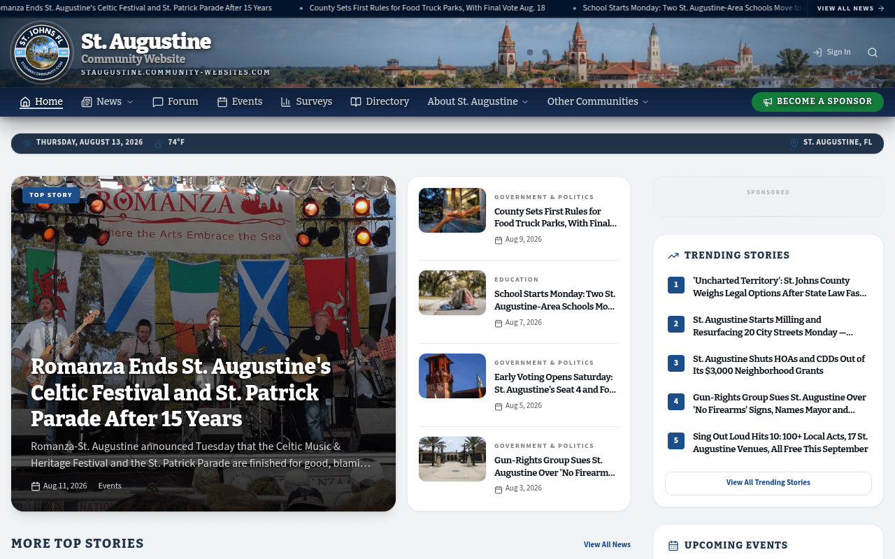 St. Augustine homepage