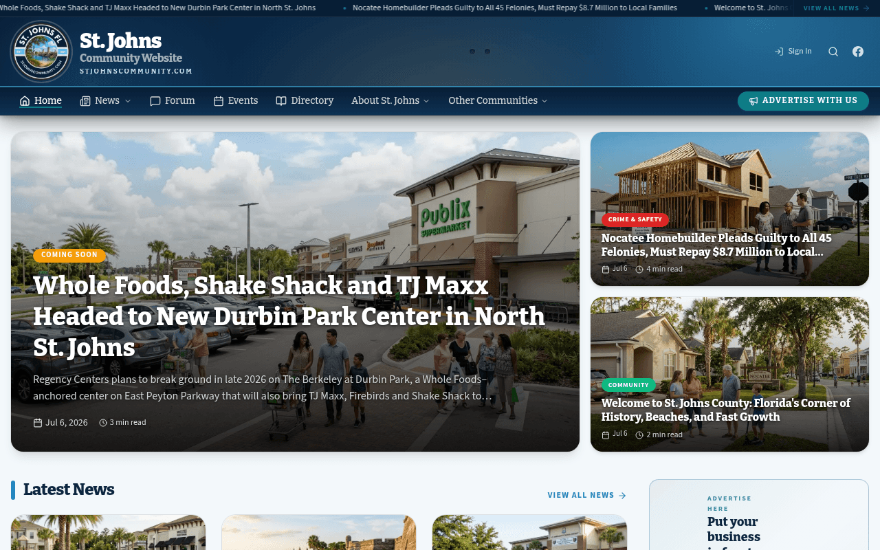 St. Johns homepage