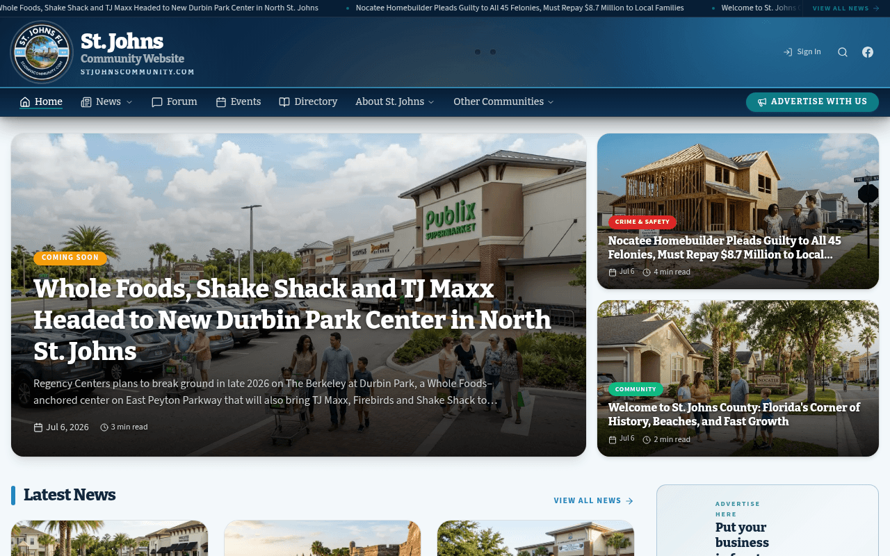 St. Johns homepage