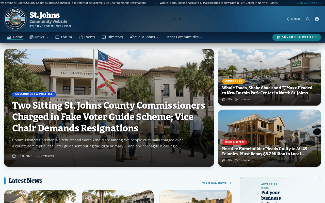St. Johns homepage
