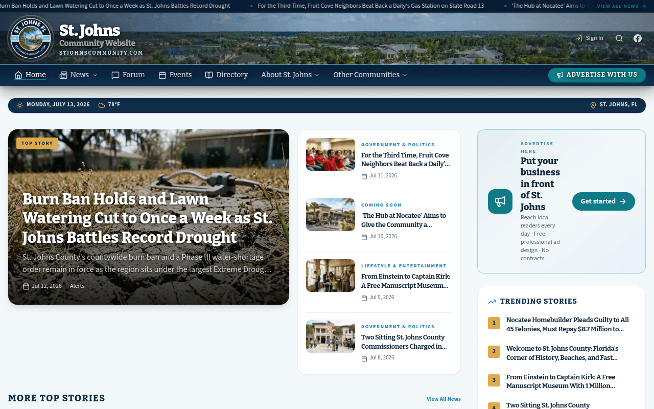 St. Johns homepage