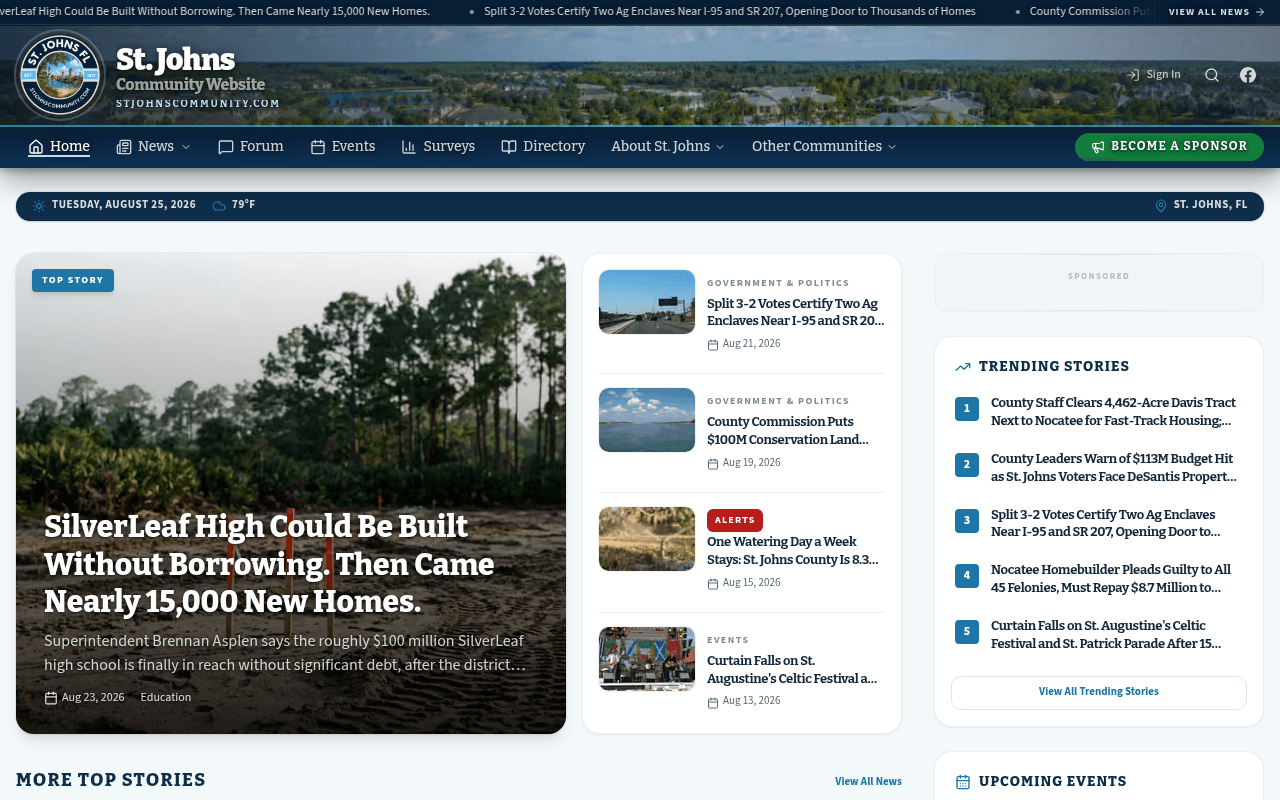 St. Johns homepage
