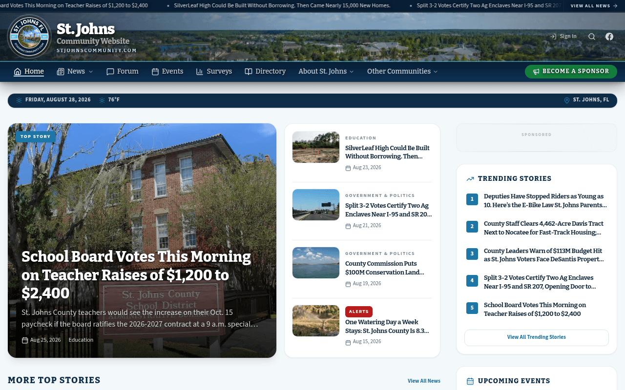 St. Johns homepage