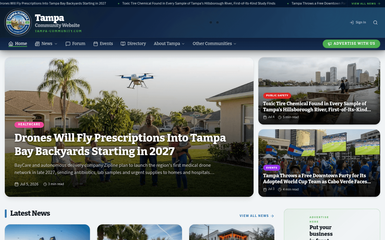 Tampa homepage