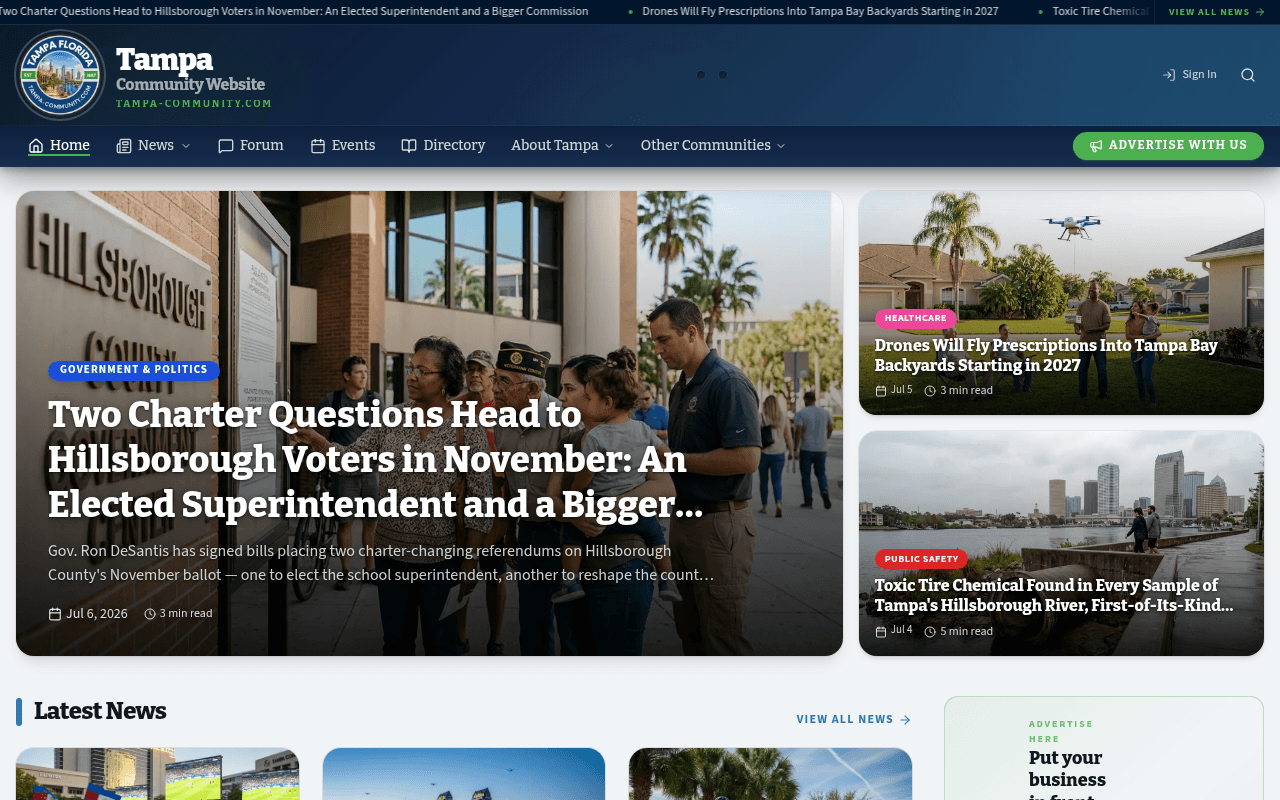 Tampa homepage