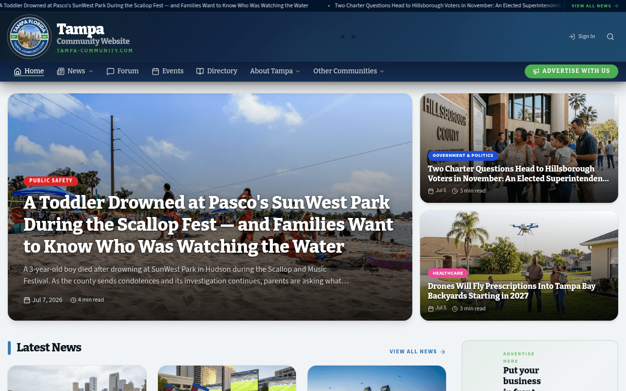 Tampa homepage