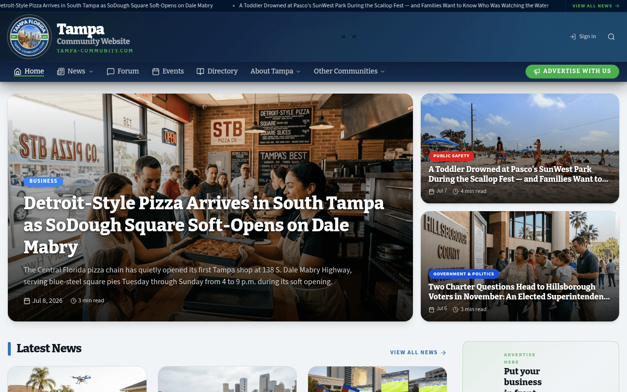 Tampa homepage