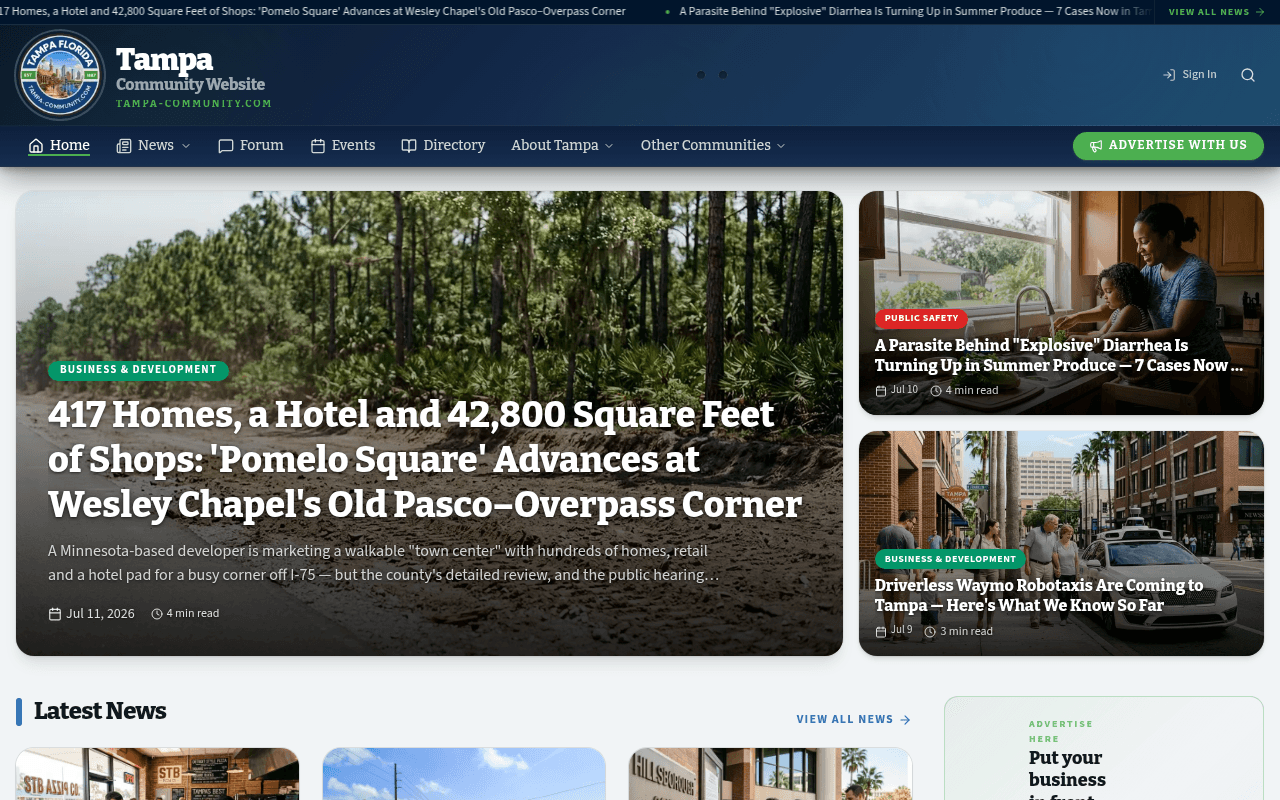 Tampa homepage