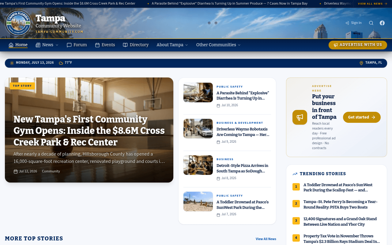 Tampa homepage