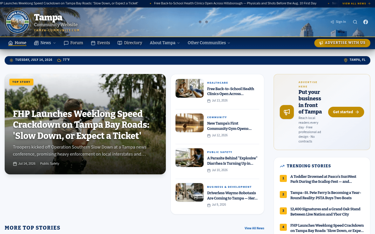Tampa homepage