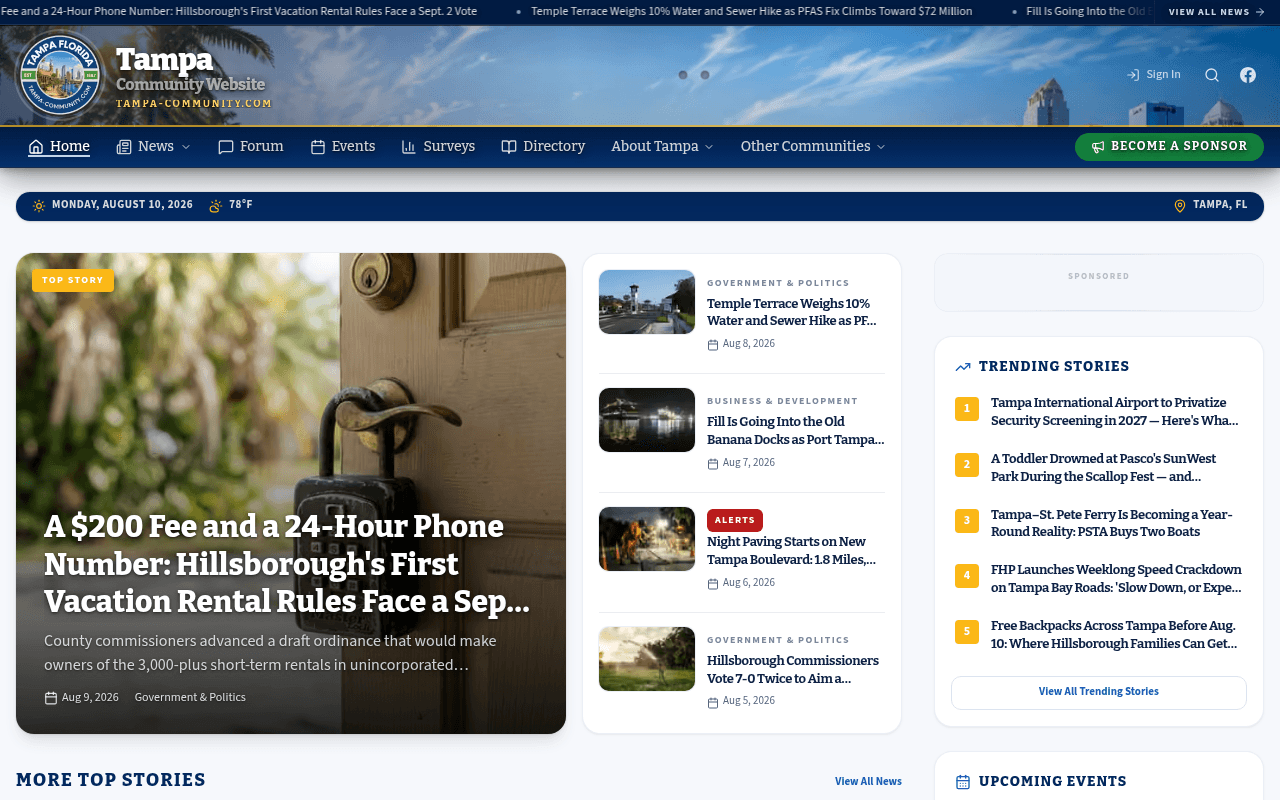 Tampa homepage