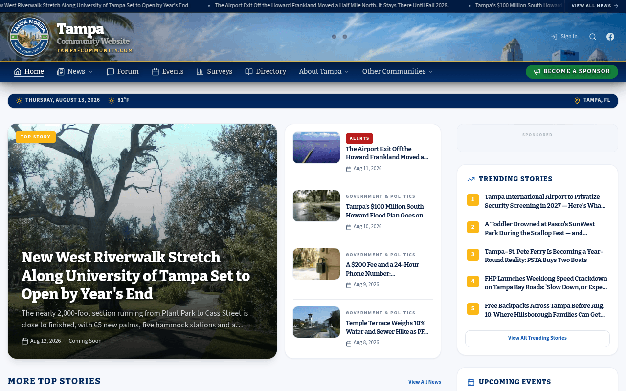 Tampa homepage