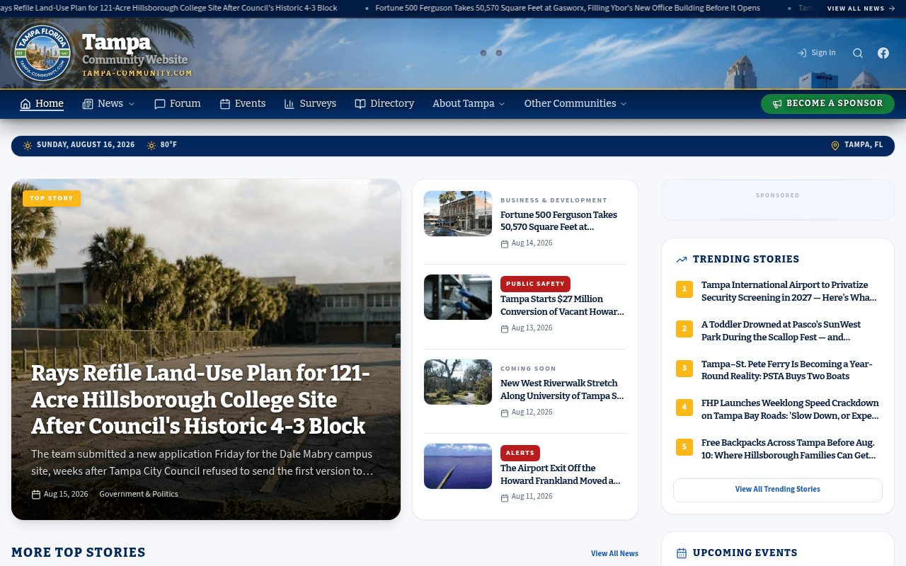 Tampa homepage