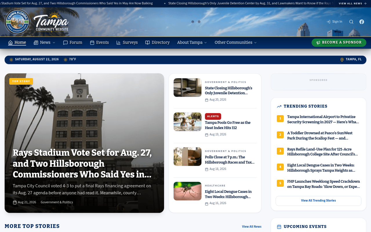 Tampa homepage
