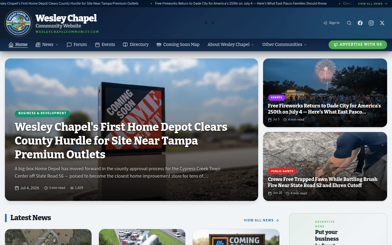 Wesley Chapel homepage