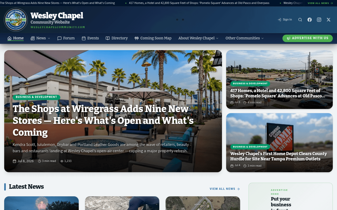 Wesley Chapel homepage