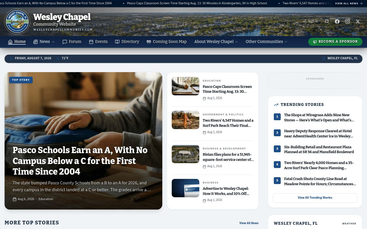 Wesley Chapel homepage