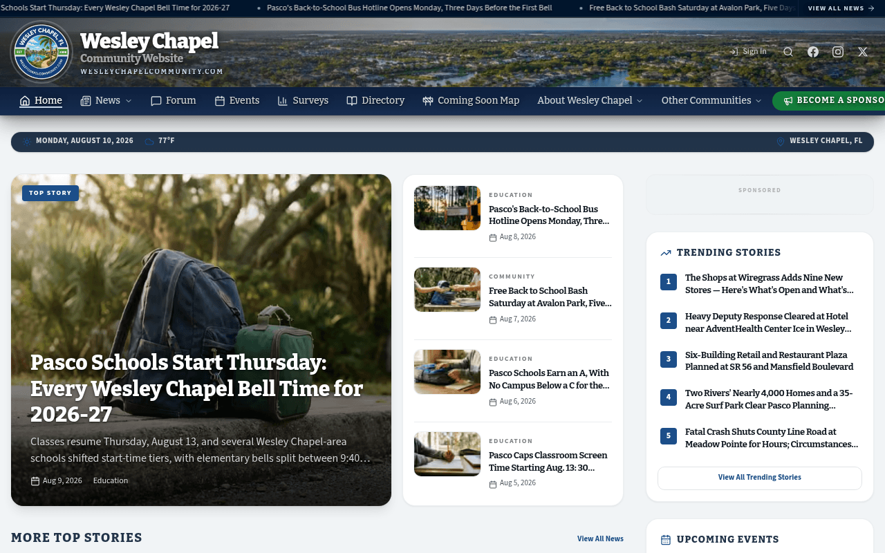 Wesley Chapel homepage