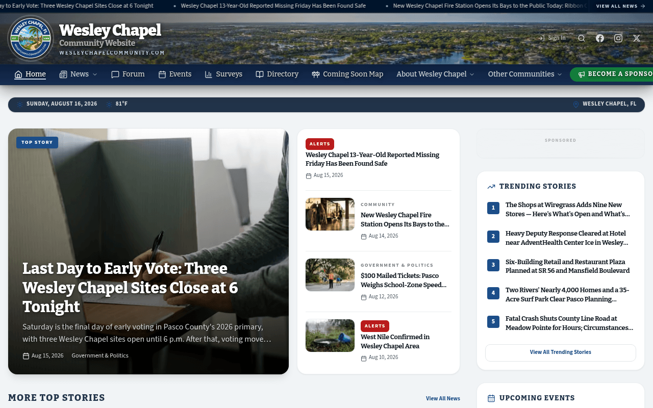 Wesley Chapel homepage