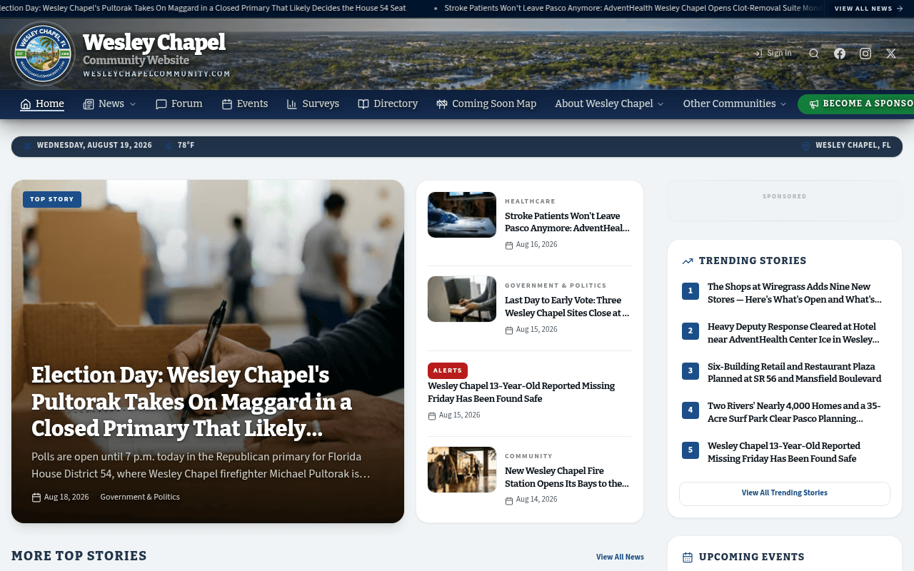 Wesley Chapel homepage