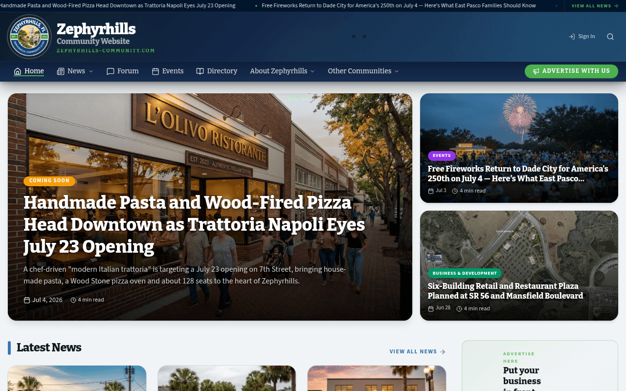 Zephyrhills homepage