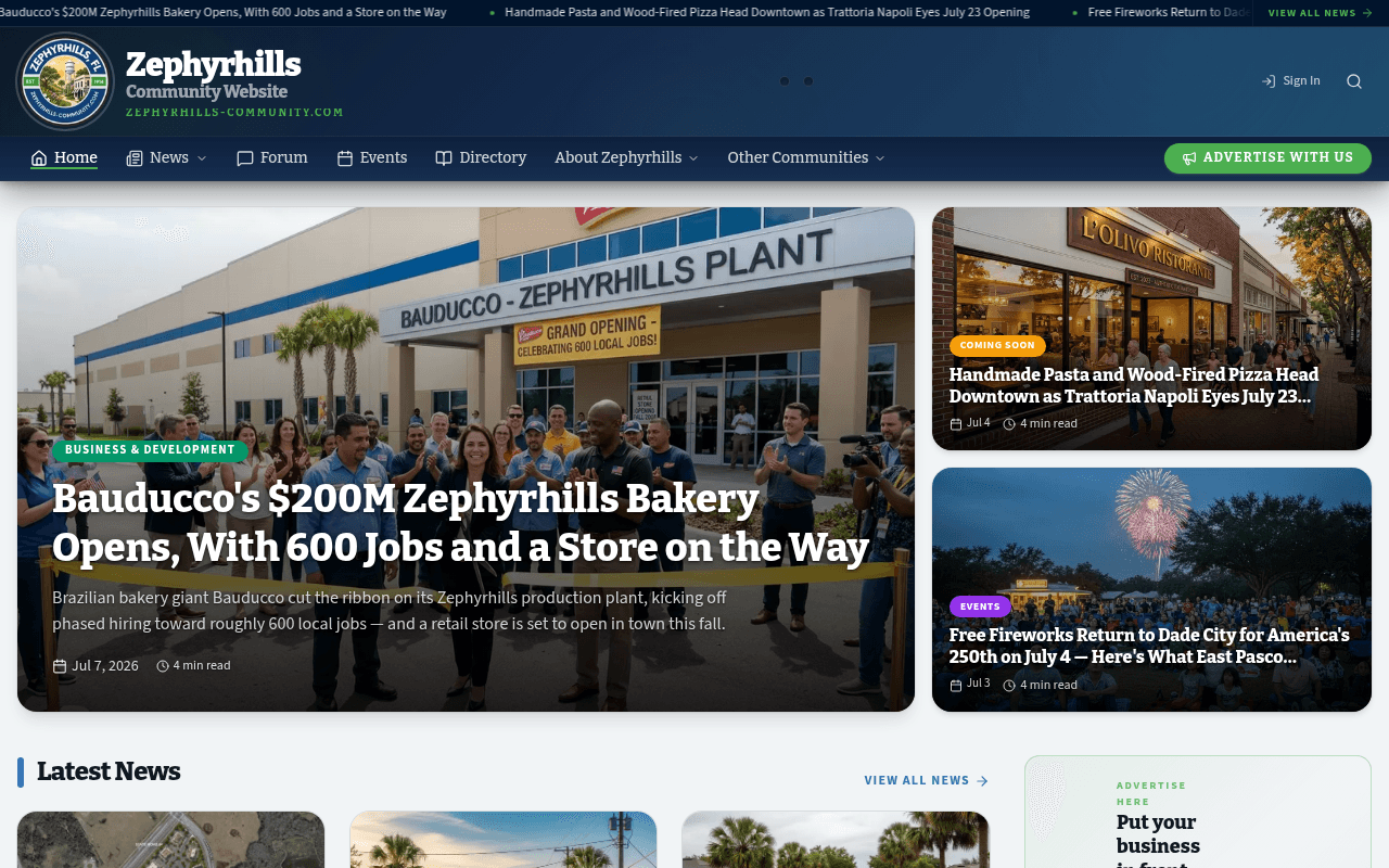 Zephyrhills homepage