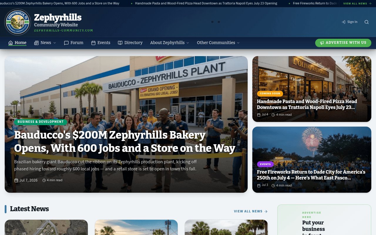 Zephyrhills homepage