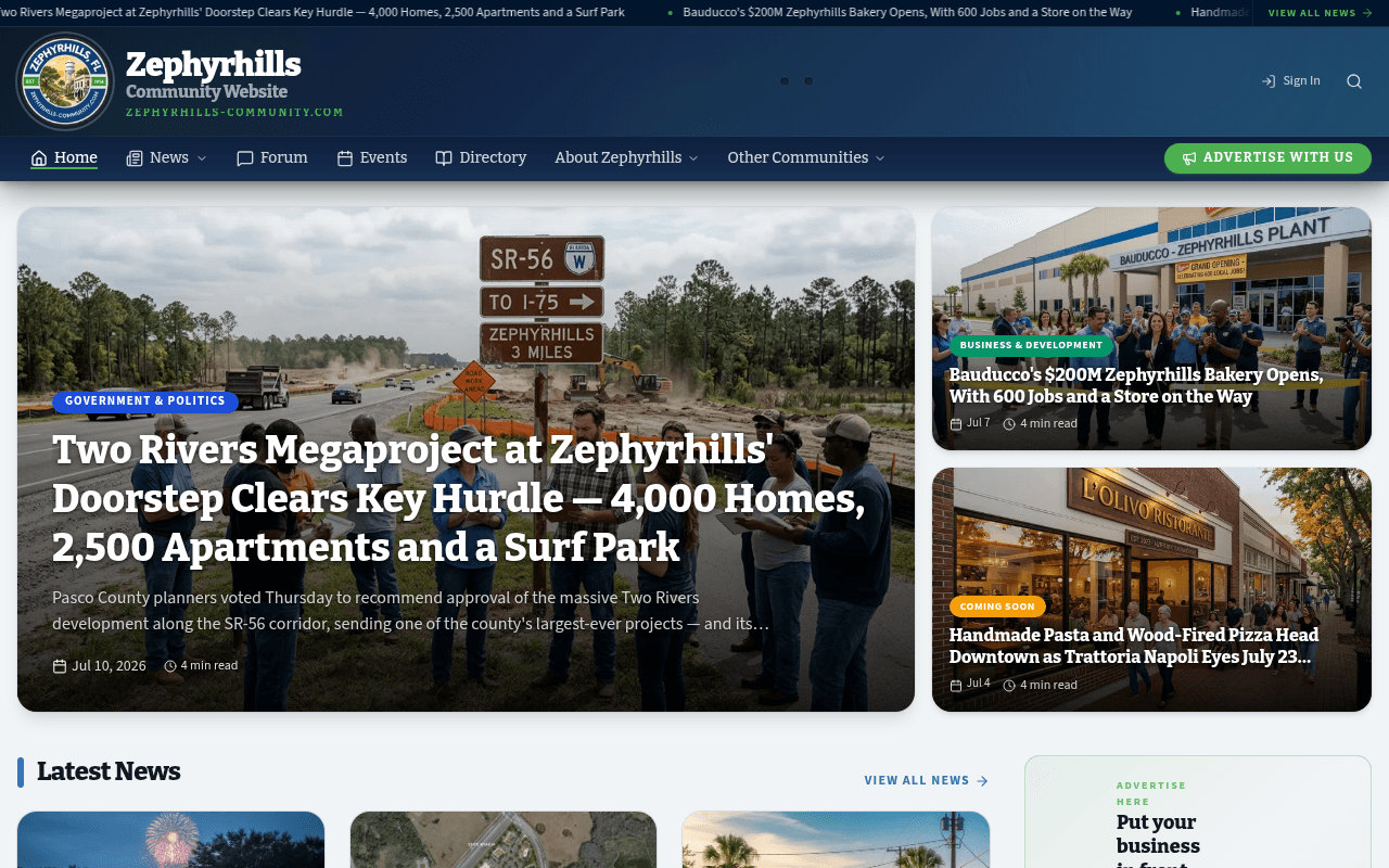 Zephyrhills homepage