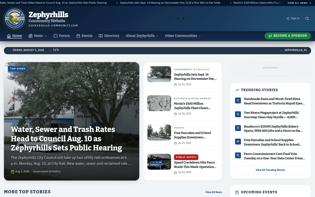 Zephyrhills homepage