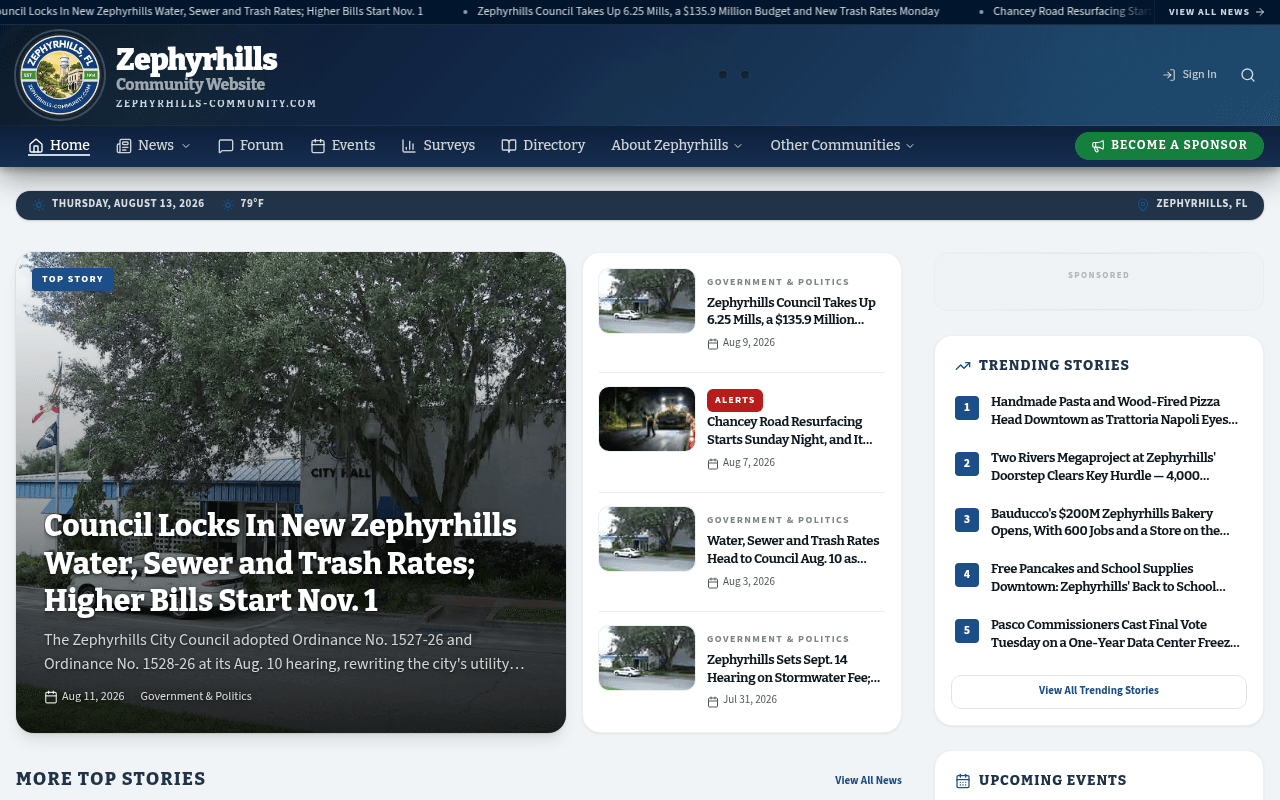 Zephyrhills homepage