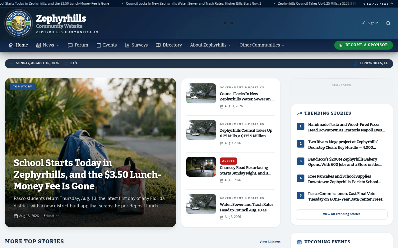 Zephyrhills homepage